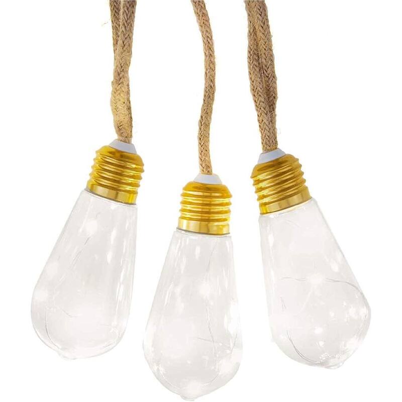 Kurt Adler 35-Light 7 Piece Super Bright LED Vintage Bulb Burlap Lights