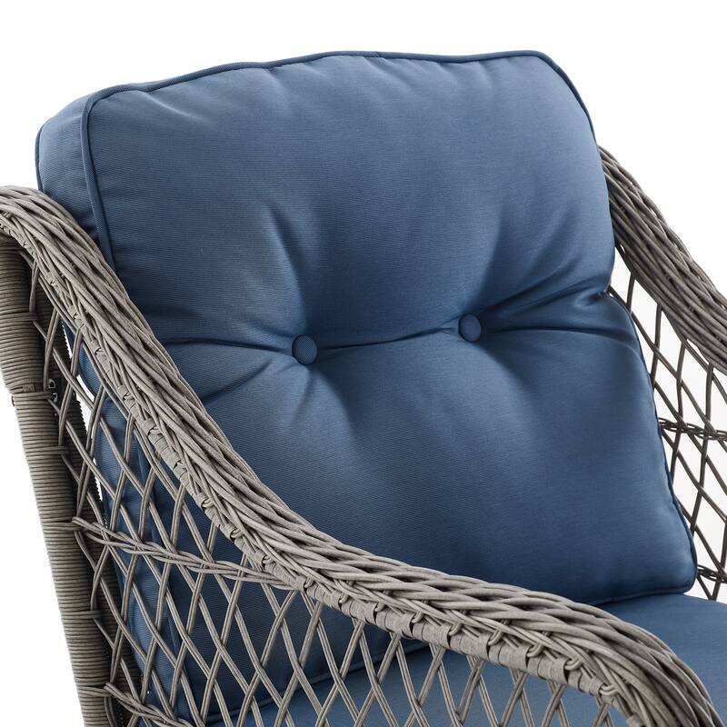 Corvus Vasconia Outdoor Hand-Woven Resin Wicker Swivel Chair