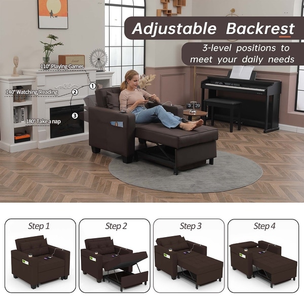 Futon Chair Bed Convertible Chair 3 in 1 Pull Out Sleeper Chair Beds for Living Room On Sale Bed Bath Beyond 39005239