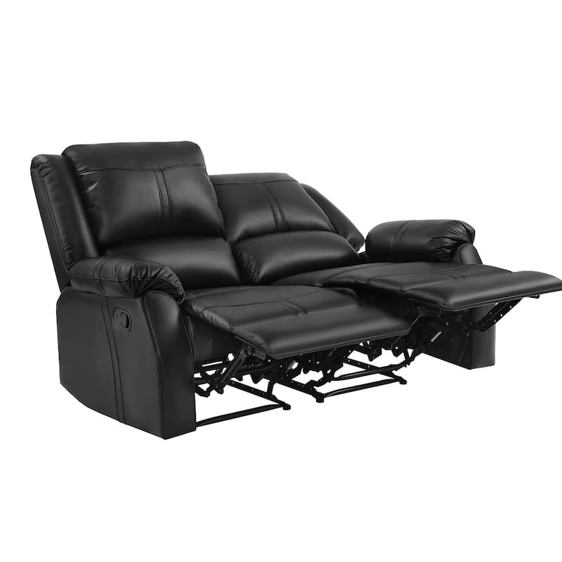 Manual Recliner,Faux Leather Reclining Sofa Set, 2-Seater Reclining Sofas For Living Room - 59"W X 37.4"D X 39.8"H