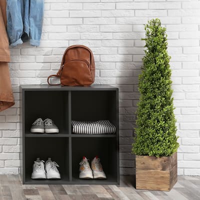 Plastic Spring Boxwood Obelisk In Wood 36"