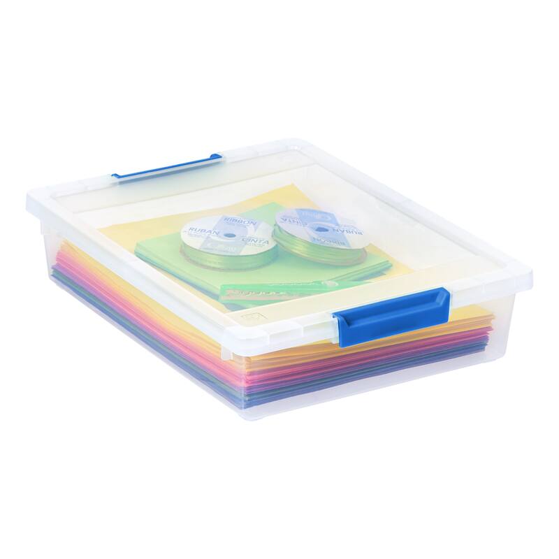 IRIS USA® CLIP BOX 5.5 Qt Buckle Lid - Clear - Set of 4