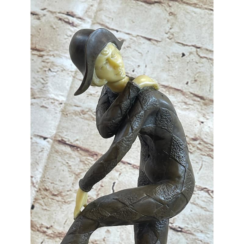 Signed D.H Chiparus Napoleon Dancer Bronze Marble Statue Sculpture Figurine Deco