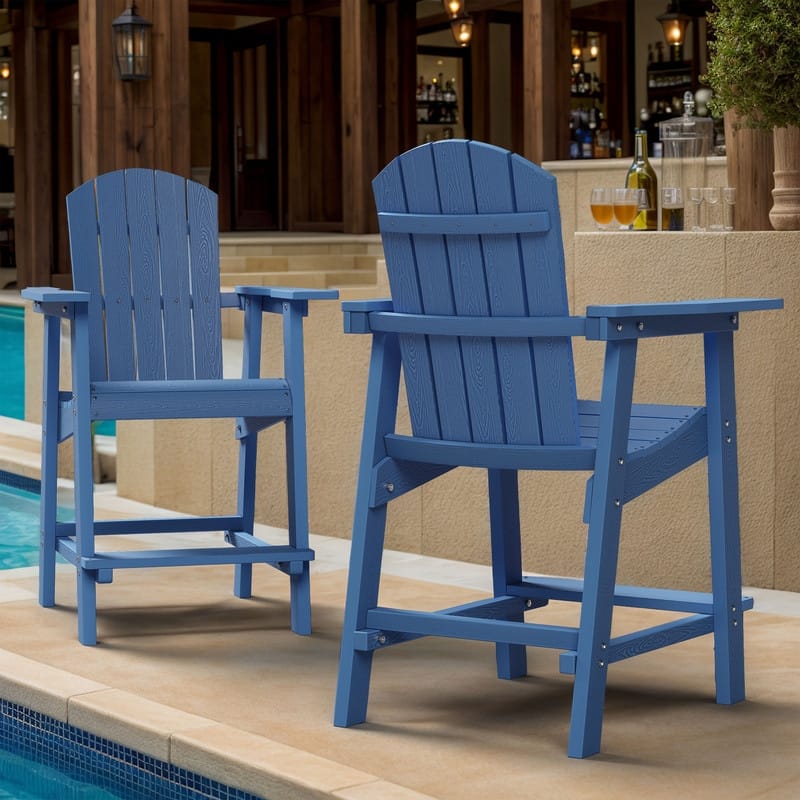 Moasis All Weather HIPS Outdoor Bar Height 49" Tall Adirondack Chair