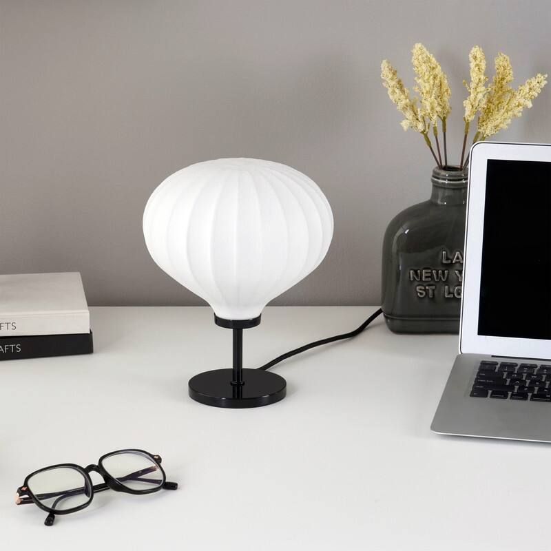 Brightech Nimbus LED Classic Matte Black Modern Round Dimmable Bedside Nightstand Desk Lamp