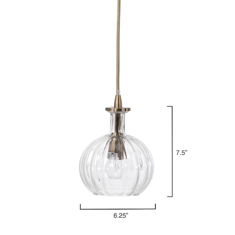 Alden Decor Valeria 1-Light Glass Pendant
