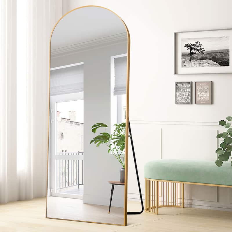 Lumioca Arch Floor & Full Length Gold Framed Wall Mirror