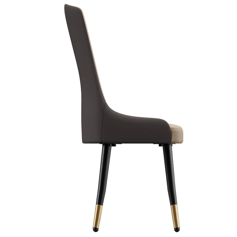 Modern Microfiber Leather Dining Chairs (Set of 2)