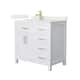 Option White / Giotto Quartz Top / Brushed Gold Hardware