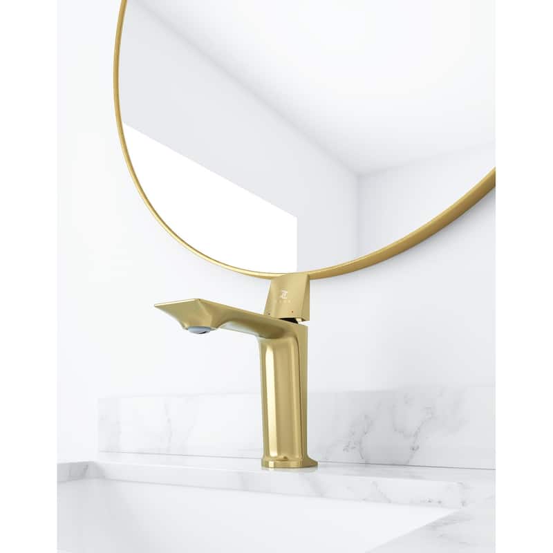 Modern Single Hole Deck Mounted Bathroom Basin Faucet - Gold