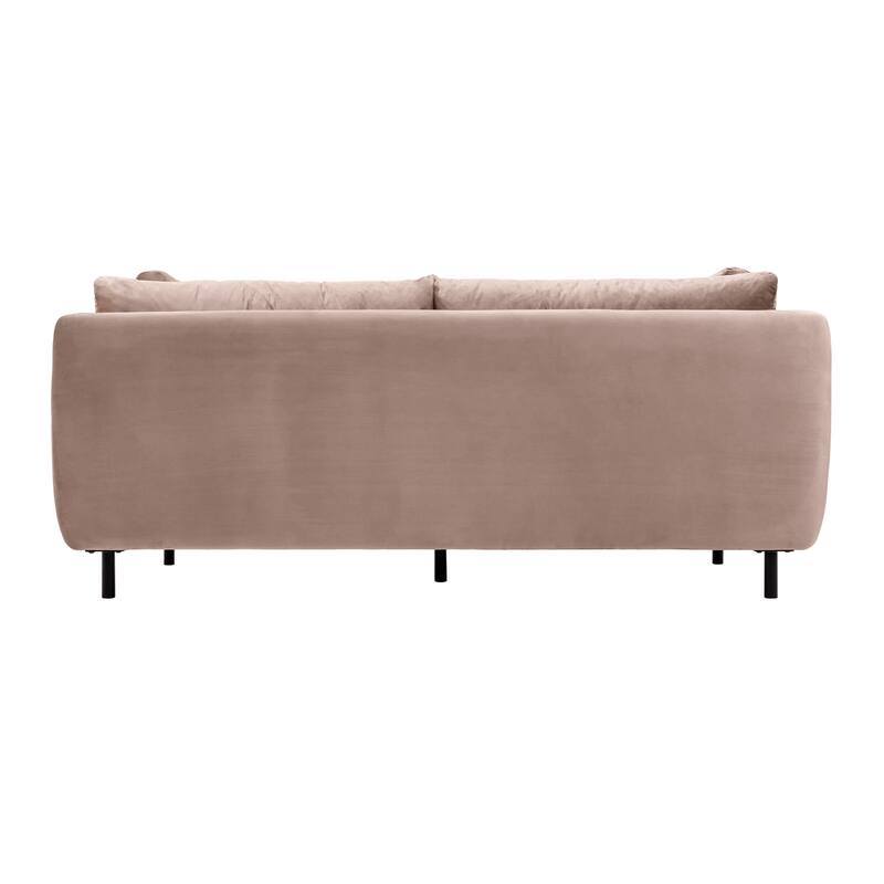 Serenity 79" Fabric or Velvet 3 Seater Cloud Sofa Couch with Black Metal Legs