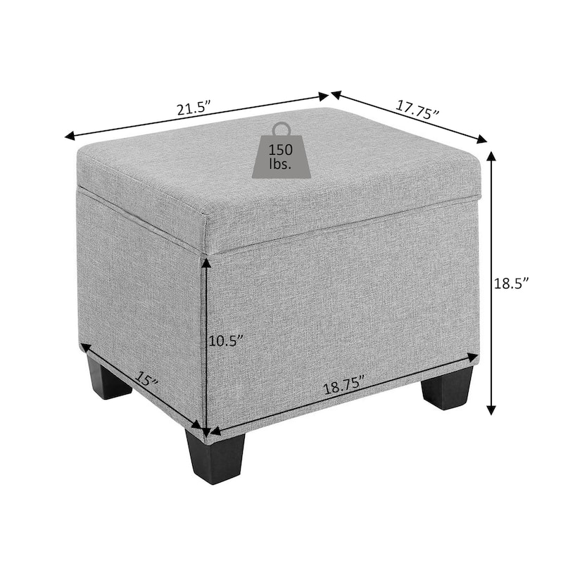 Upholstered Storage Ottoman with Padded Cushion and Hidden Storage Compartment for Functional Living Room Use
