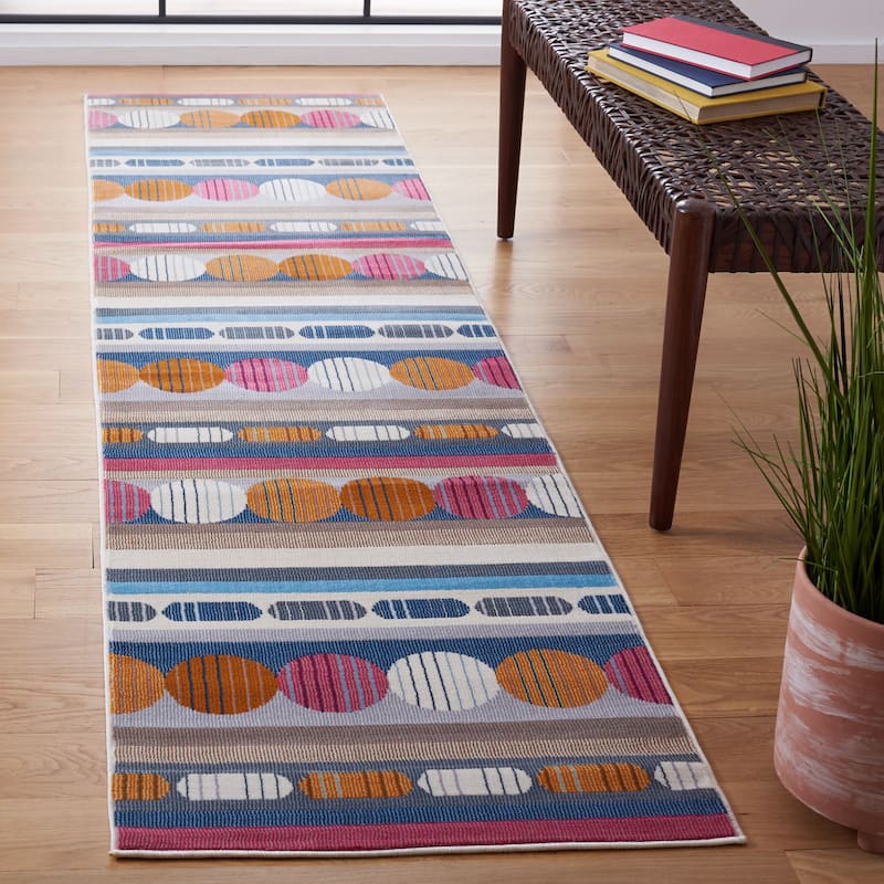 SAFAVIEH Orwell Lilah Mid-Century Modern Rug - 2'2" x 9' Runner - Grey/Orange