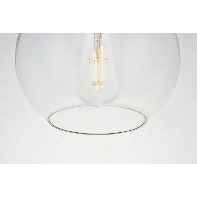 1-Light Flush Mount with 8 inch Clear Glass