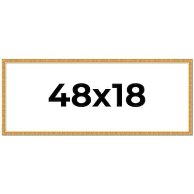 48x18 Frame Gold Real Wood Picture Frame Width 1 inches | Interior