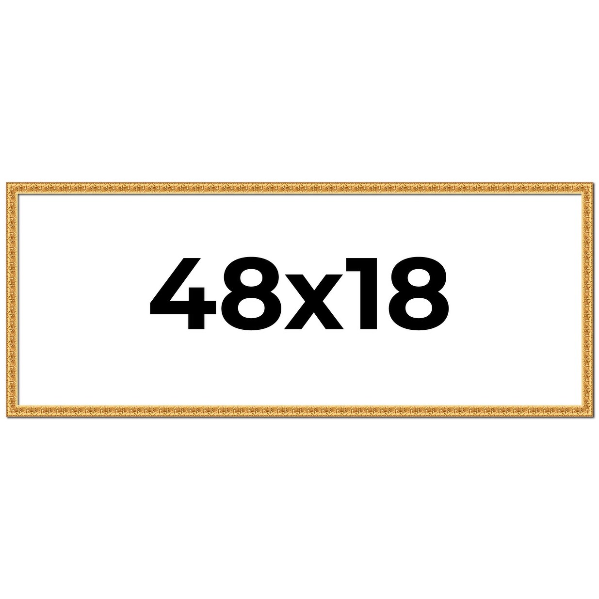 48x18 Frame Gold Real Wood Picture Frame Width 1 inches | Interior