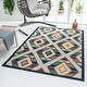 preview thumbnail 8 of 7, Striped Diamond Textured Indoor/Outdoor Area Rug