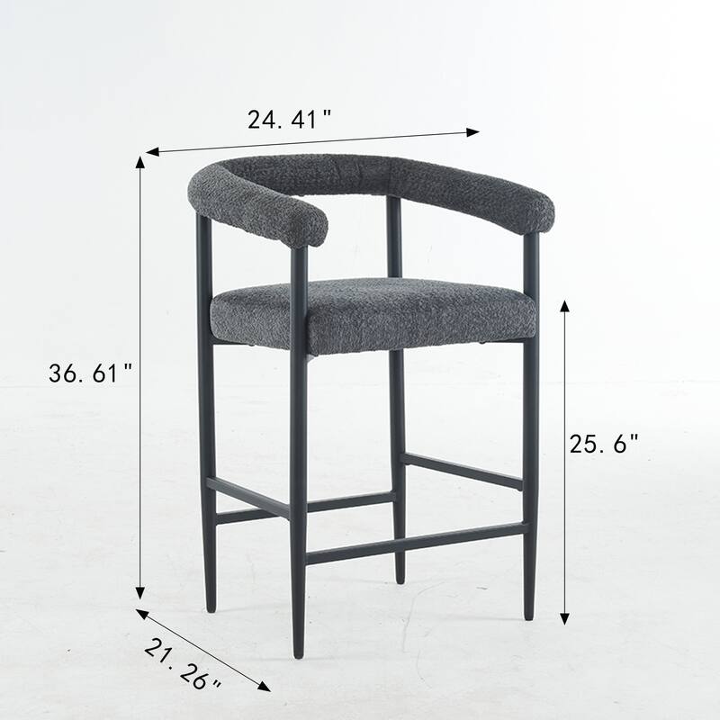 Modern Upholstered Bar Stools Set of 2