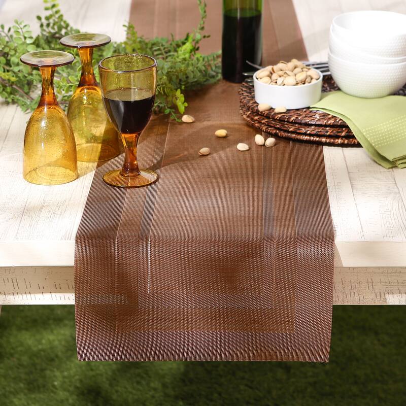 Design Imports PVC Doubleframe Table Runner (0.25 inches high x 14 inches wide x 72 inches deep) - 72"x14"