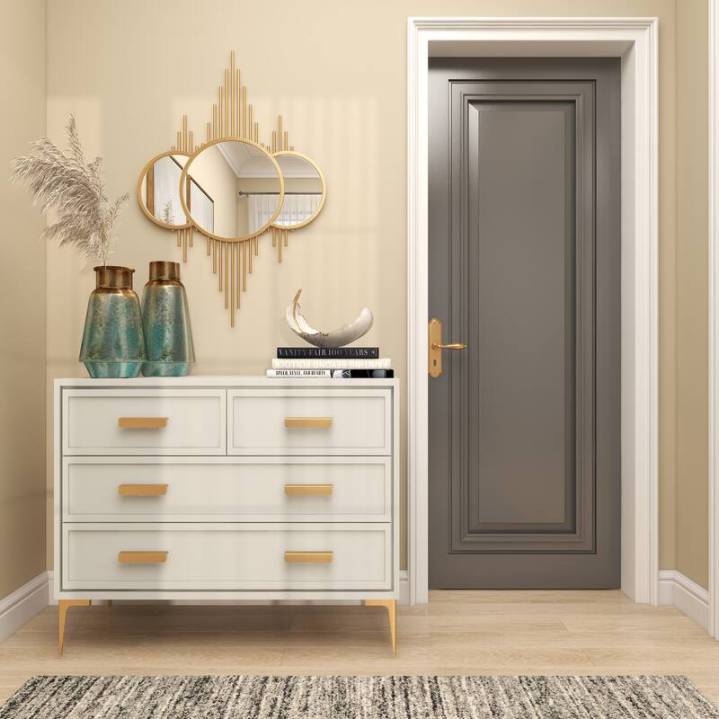 CosmoLiving by Cosmopolitan Gold Metal Room Wall Mirror