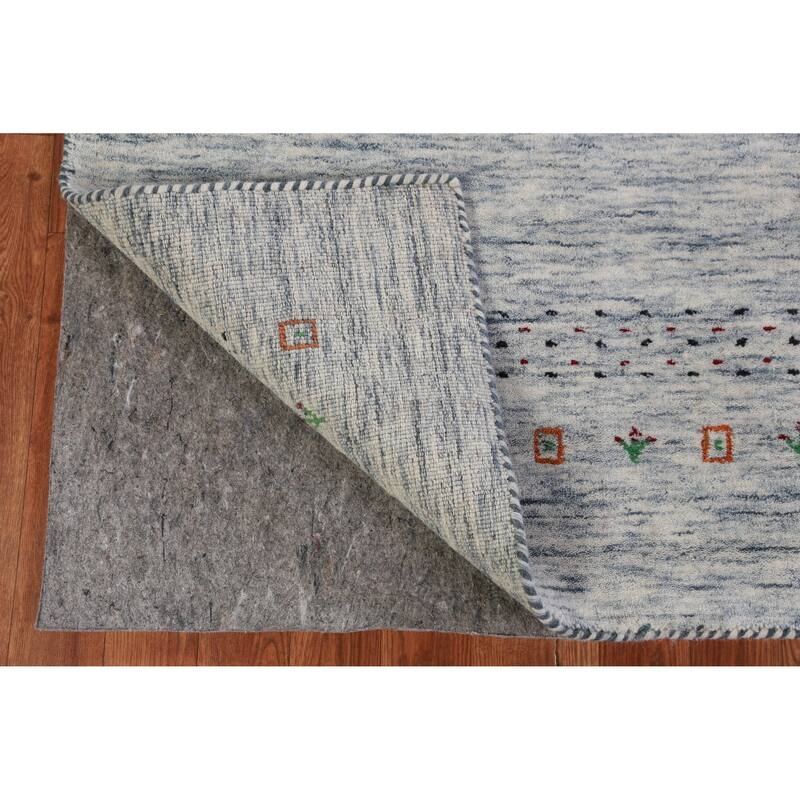 Hand Knotted Oriental 100% Wool Carpet Tribal Animal Pictorial Beige & Ivories Gabbeh Area Rug - 6' 9'' X 5' 2''