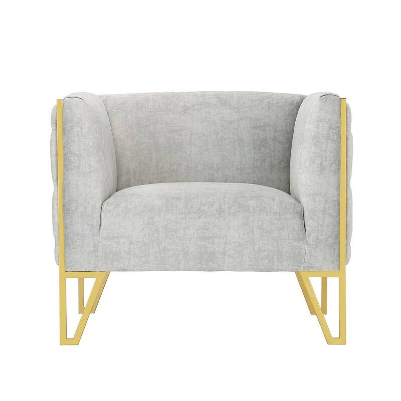 Manhattan Comfort Vector Gold Frame Velvet Accent Chair (Set of 2)