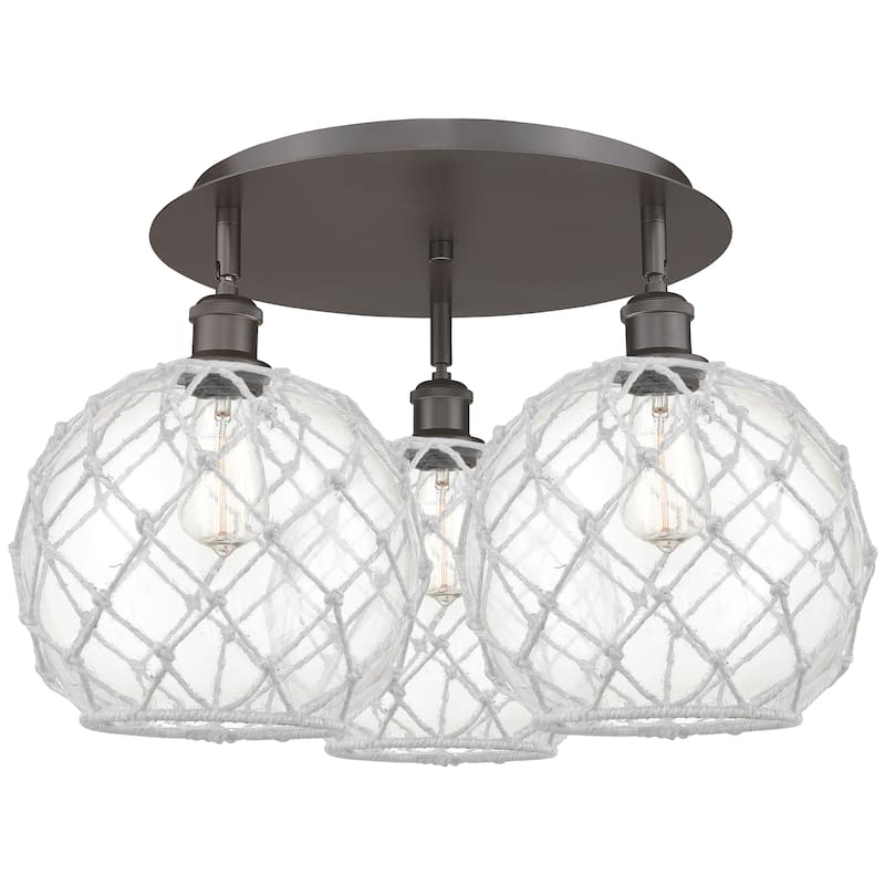 Innovations Lighting Endless Possibilities Ballston - Farmhouse Rope - 3 Light 22" Flush Mount