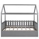 preview thumbnail 6 of 20, Twin Size Wooden House Bed with Trundle and Fence-Shaped Guardrail