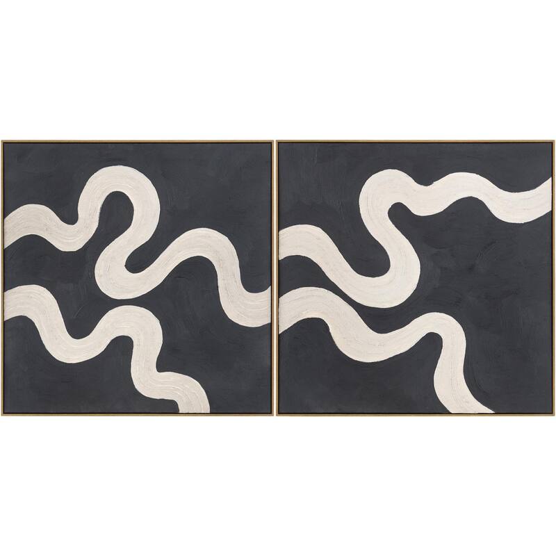 Livabliss Rubans Modern Framed Art Set of 2