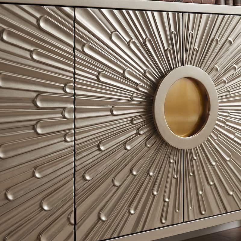 Modern 62.99'' Sideboard Decorative Cabine with Sintered Stone Top - 62.99"L x 15.75"D x 38 58"H