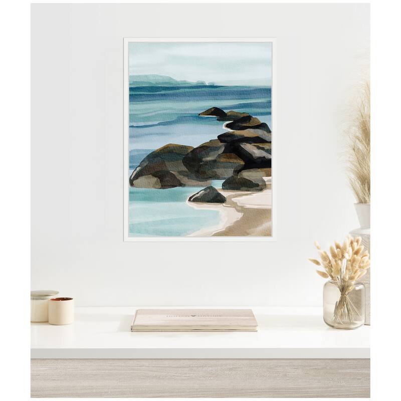 Kate and Laurel Sylvie Ocean Breeze ll Framed Canvas by Nikita Jariwala