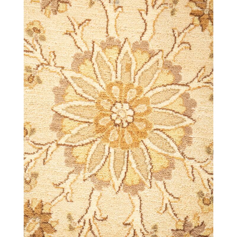 Overton Hand Knotted Wool Vintage Inspired Traditional Mogul Ivory Area Rug - 9 X 12