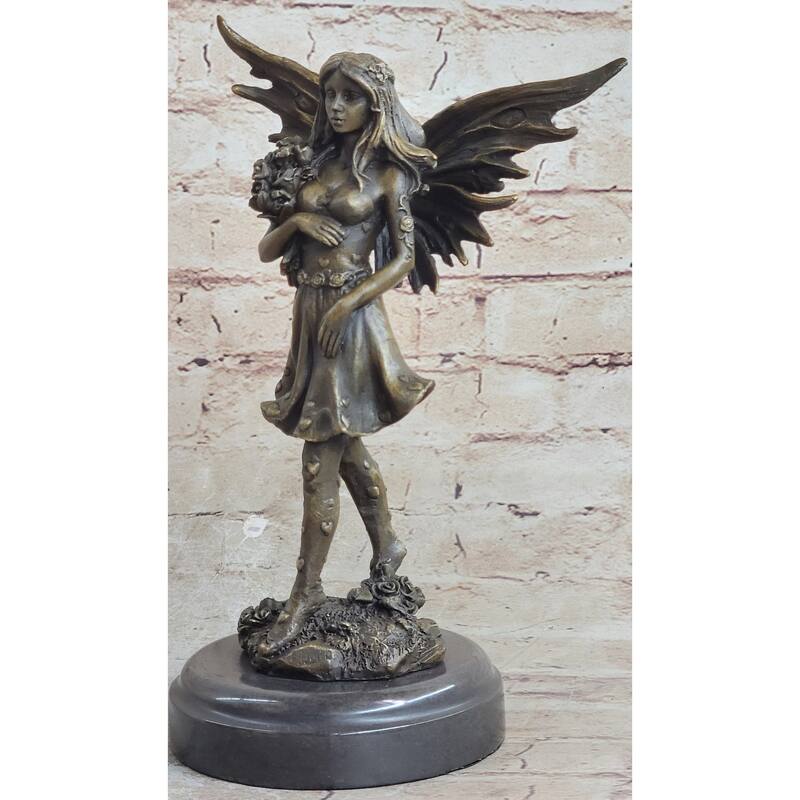 Art Deco Fantasy Butterfly Fairy Angel Museum Quality Clic Artwork Bronze Sta