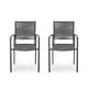 preview thumbnail 2 of 8, Patios Aluminum Dining Chair Set of 2, Dark Grey Rope Seat Garden Chair Side Chair, Kitchen Dining Room Furniture Dining Chairs