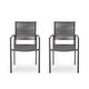 preview thumbnail 4 of 8, Patios Aluminum Dining Chair Set of 2, Rope Weave Chair - Dark Grey