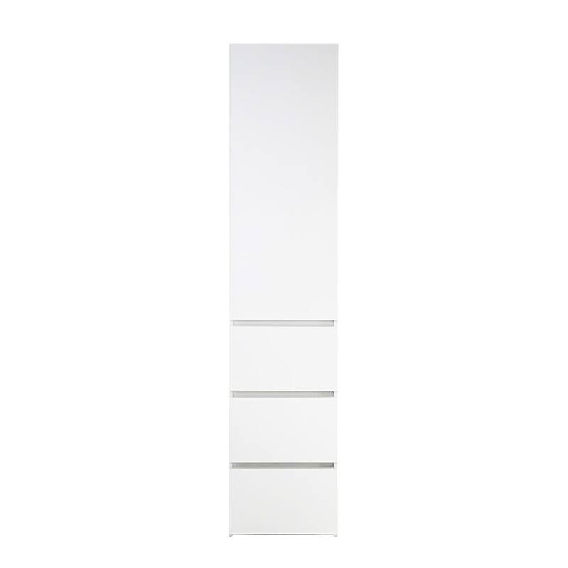 Ely Slim Closet Cabinet, 3 Drawers, 71 Inch, White Melamine and Wood