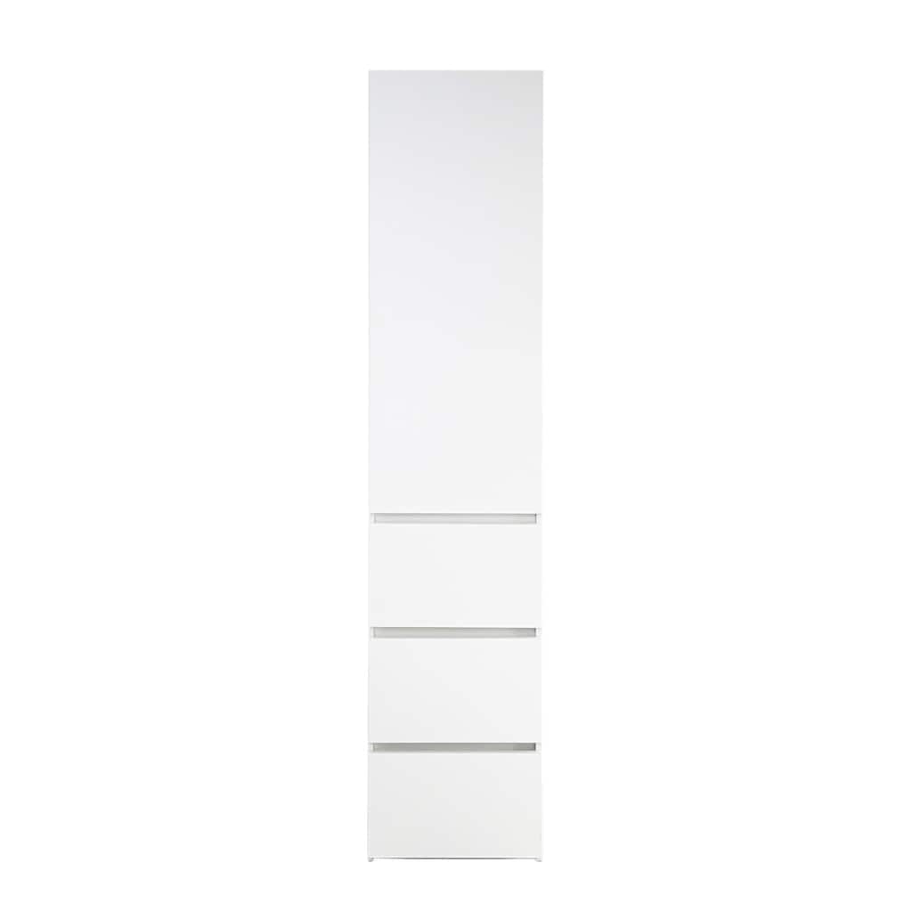 Ely Slim Closet Cabinet, 3 Drawers, 71 Inch, White Melamine and Wood