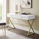 preview thumbnail 16 of 28, Silver Orchid Lerch Two-Drawer Campaign Desk White