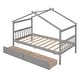 preview thumbnail 21 of 21, Twin Size Wooden House-Shaped Bed with Built-In Drawers for Creative and Organized Kids' Bedrooms