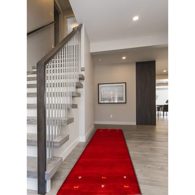 Kashkuli Gabbeh Red Rug 2'7" x 11'4" - 2'7 x 11'4