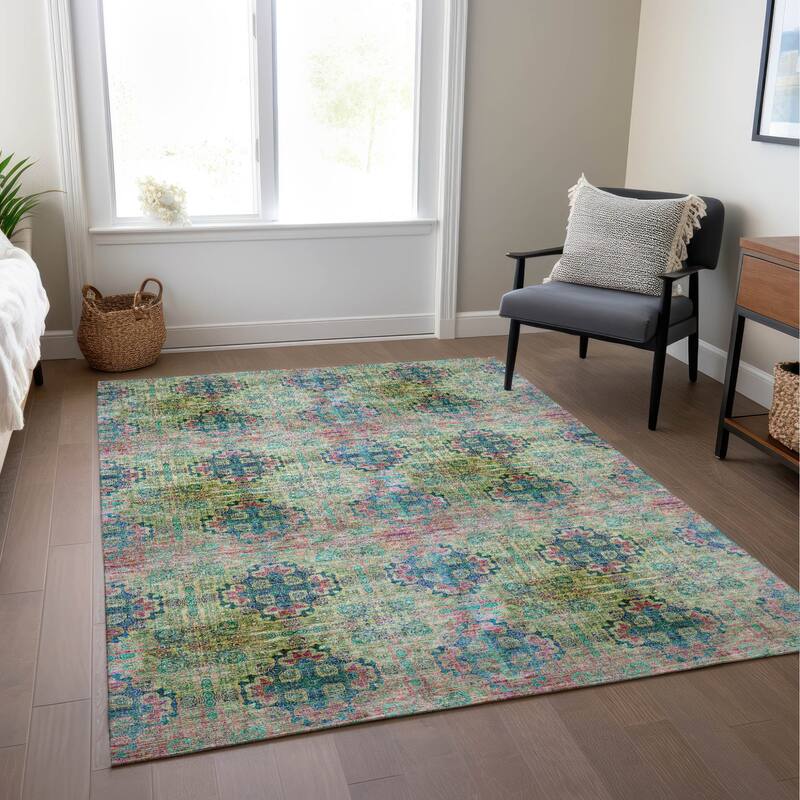 Alnalu Botanic Elegance Weather Resistant Versatile Elegance Runner Outdoor Rug
