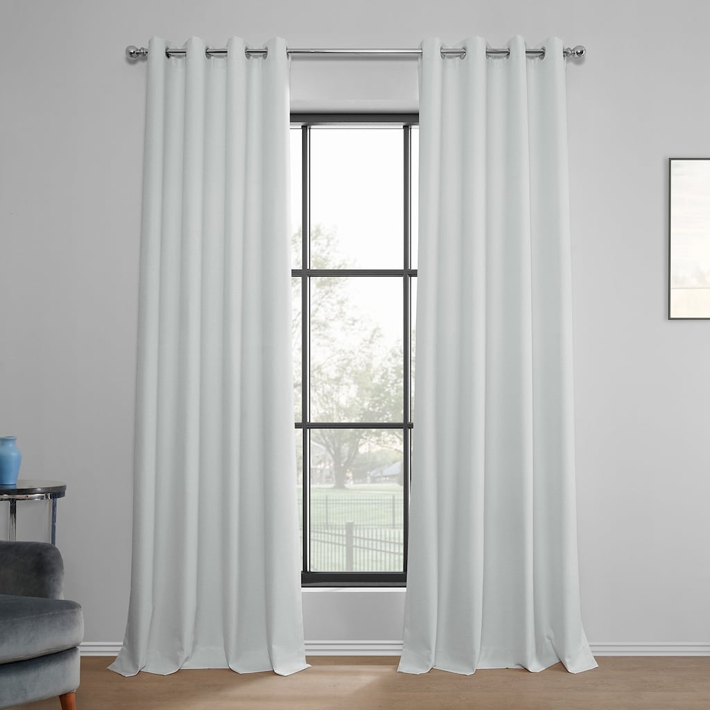 Exclusive Fabrics Solid Performance Linen Grommet Thermal Blackout Curtains for Bedroom & Living Room Curtains Single Panel
