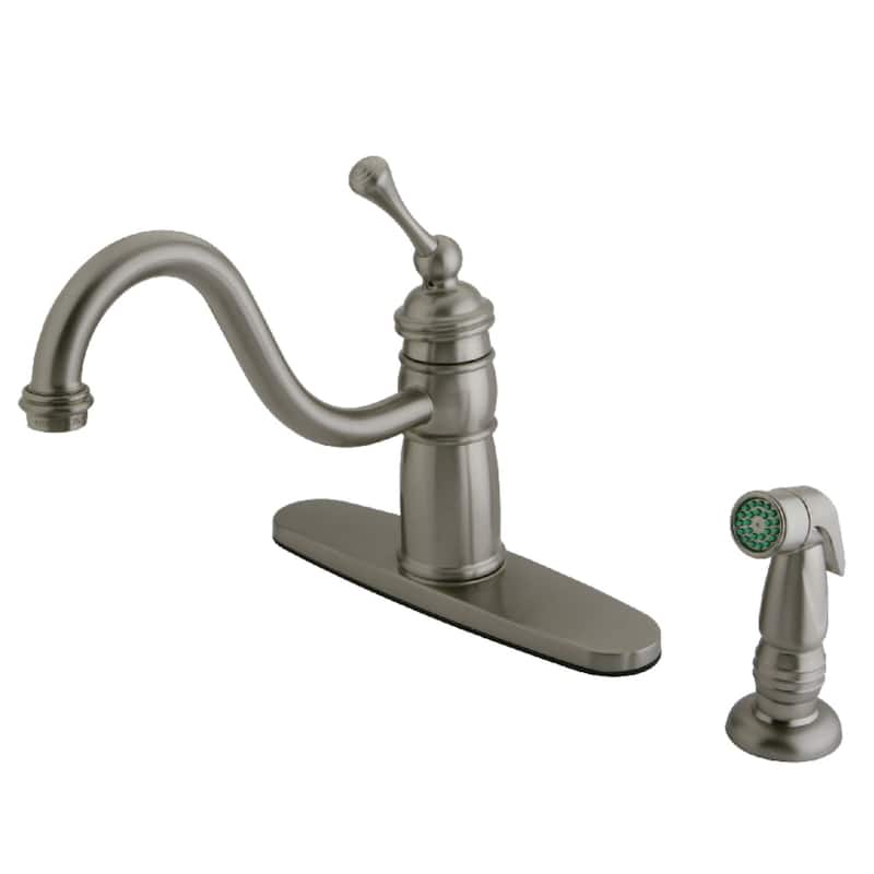 Kingston Brass 1.8 GPM Standard Kitchen Faucet - Includes Side Spray - Brushed Nickel