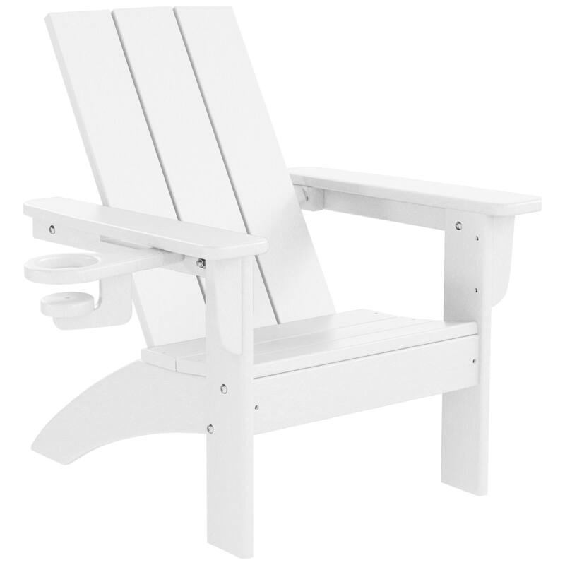 Shoreside Kids Outdoor Poly Adirondack Chair with Cup Holder (Set of 2)
