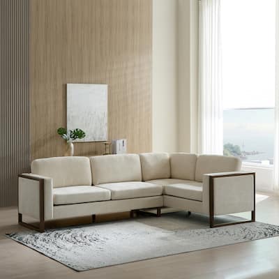 Christopher Knight Home - Beaumont 104" Square Arm L Shaped Fabric Sectional Sofa