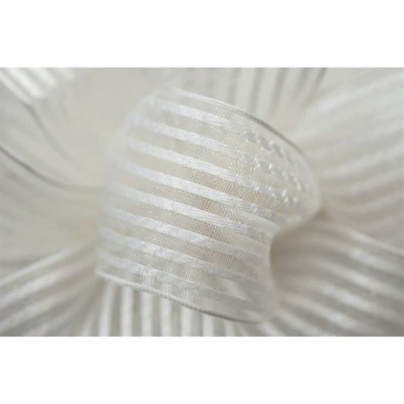 Ivory Sheer Stripe Wired Ribbon - Bed Bath & Beyond - 36880028