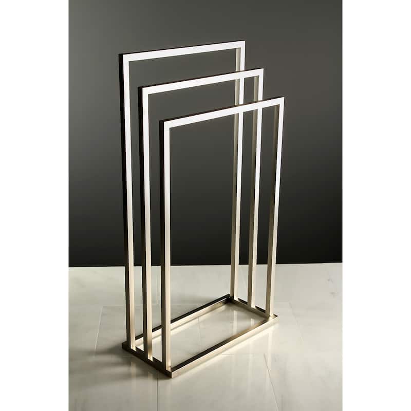 Edenscape Freestanding 3-Tier Towel Rack in Brushed Brass