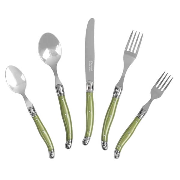 20-piece Laguiole Flatware Set by French Home (Service for 4) - Green