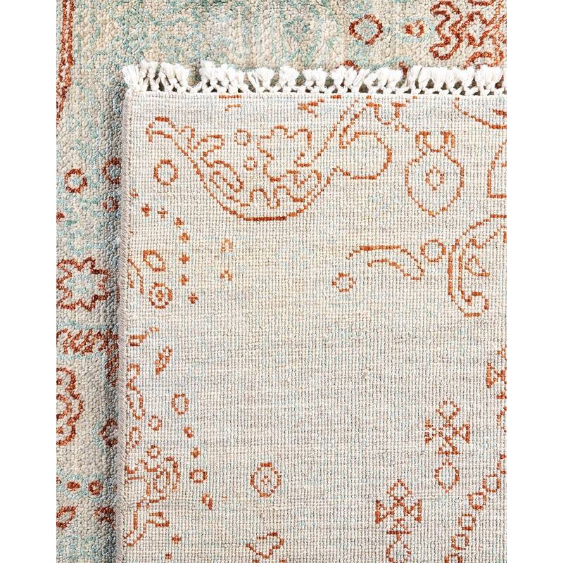 Ikat One-of-a-Kind Hand-Knotted Area Rug - Gray, 8' 0" x 10' 4" - 8' 0" x 10' 4"