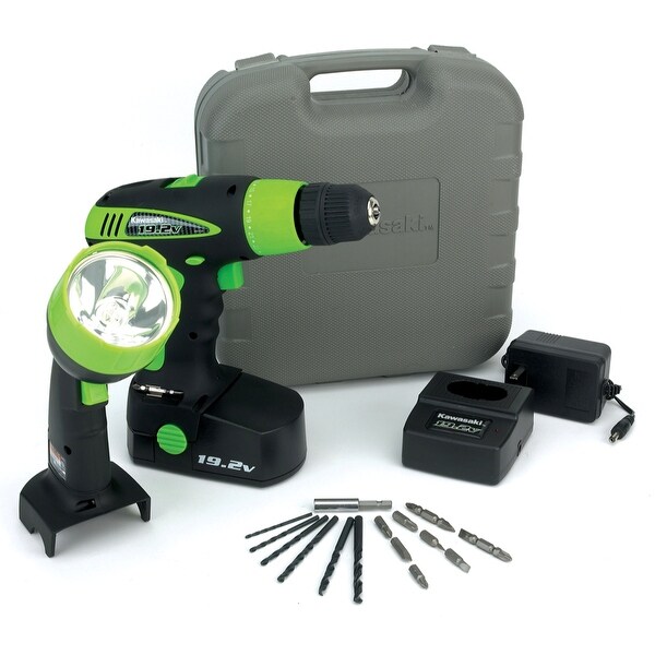 Shop Kawasaki 19 2 Volt Cordless Drill Cordless Work Light Set